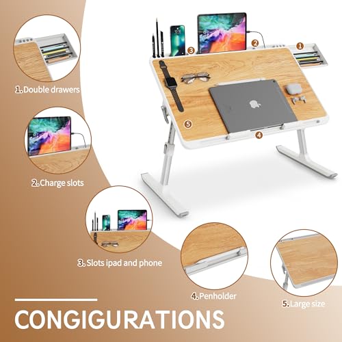 Height & Angle Adjustable Laptop Stand with Storage Drawers J7700