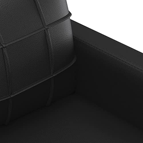 Black 55.1" Faux Leather 2-Seater Sofa D481547
