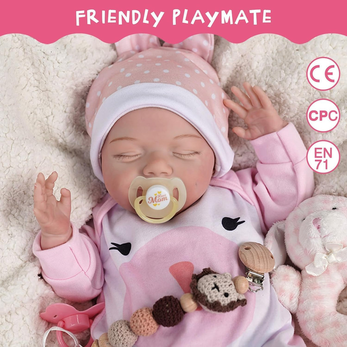 20 Inch Soft Body Realistic Baby Doll with Clothes Accessories Feeding Kit V529