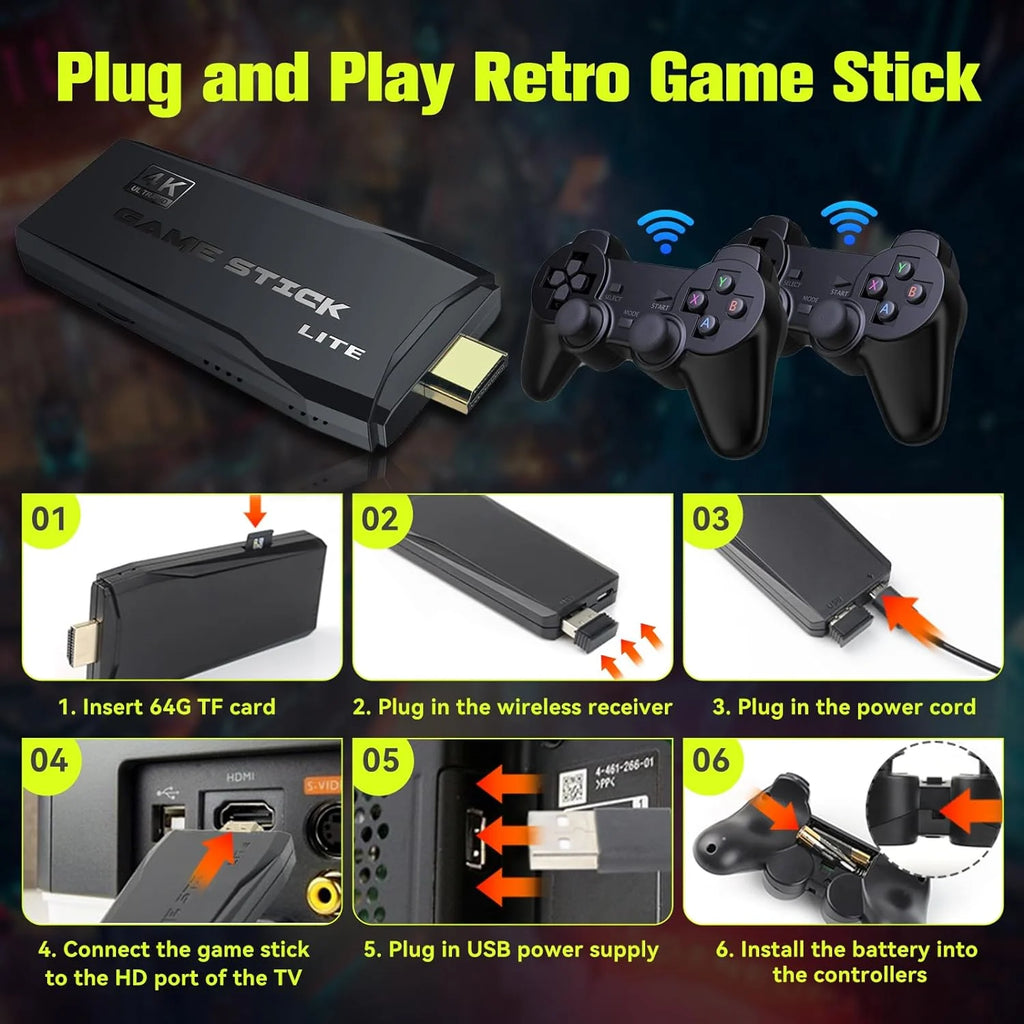 64G Wireless Retro Game Console with 25000+ Games H87106