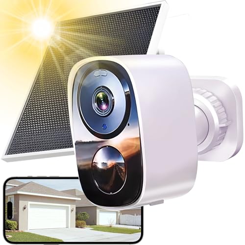 2K Wireless Outdoor Security Camera with Spotlight Siren Alarm J998075