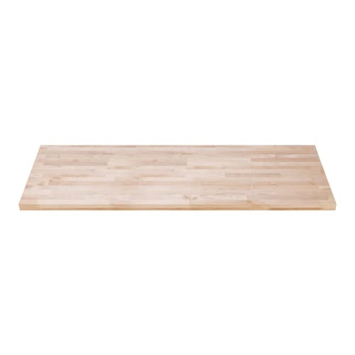 Butcher Block Work Bench Top - 30 x 48 x 1.5 in. Maple Slab Natural Finish Table Top D72291