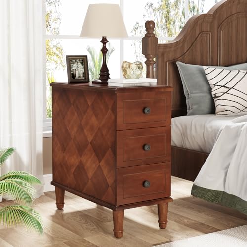 Brown 3 Drawer Narrow End Table U384