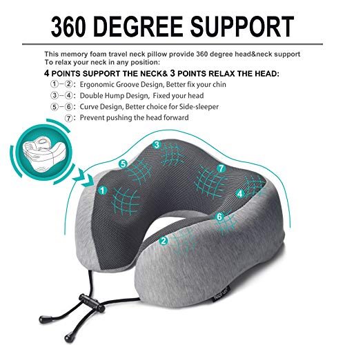 100% Pure Memory Foam Travel Neck Pillow E13573