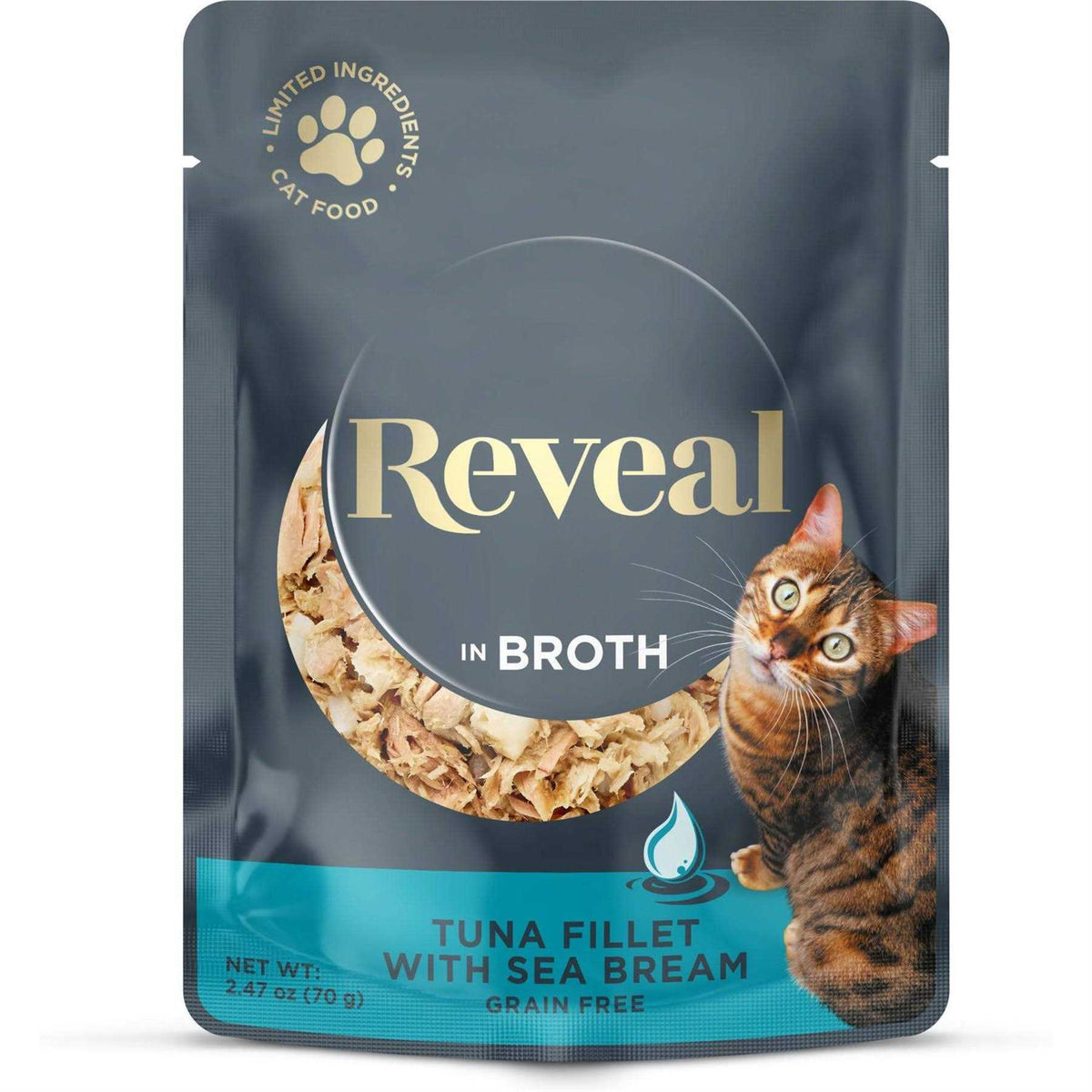 Natural Wet Cat Food Tuna Fillet with Sea Bream in Broth C393035