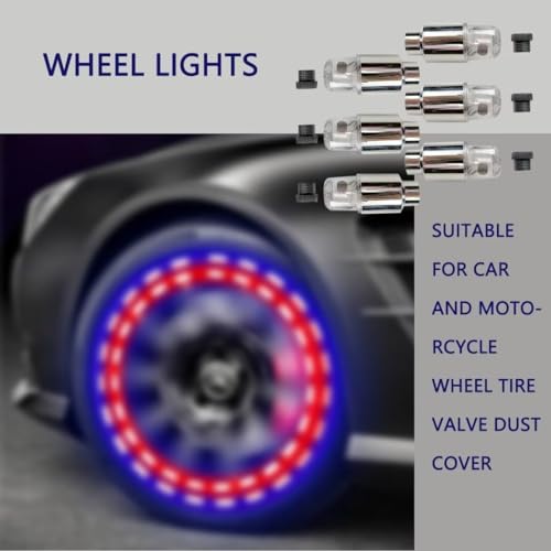 6 Pcs LED Car Wheel Valve Dust Cap Lights J732750
