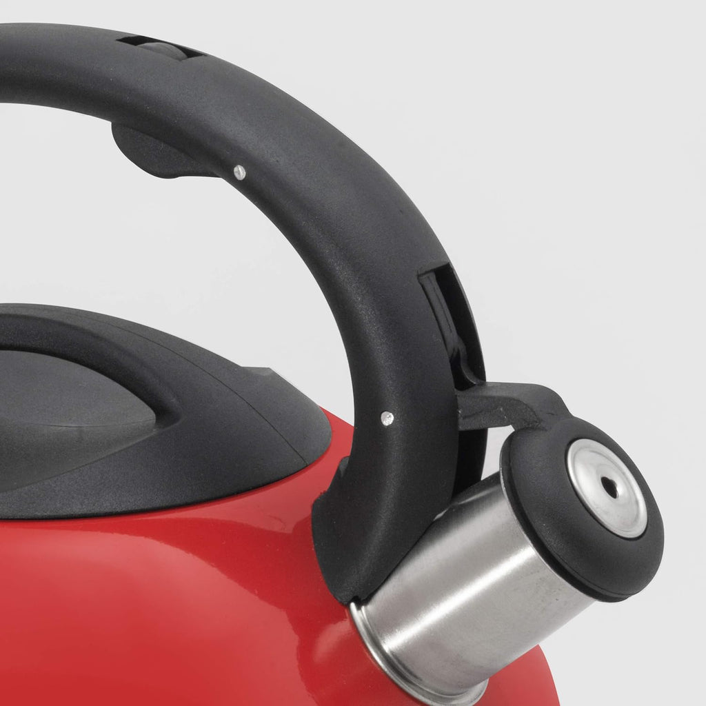 3 Qt Stainless Steel Tea Kettle Red Y32335
