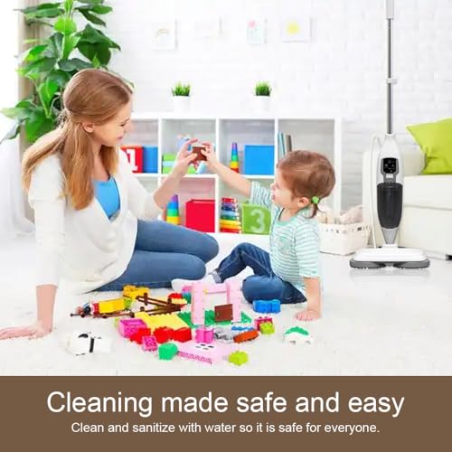 Steam Mop with 13 Accessories, 2 Washable Mop Pads, 550ml Capacity, 30 Second Heat-Up E891048