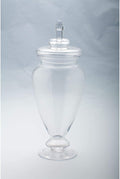 Hand-Blown Glass Jar with Finial Lid - 17.5” - Clear E788