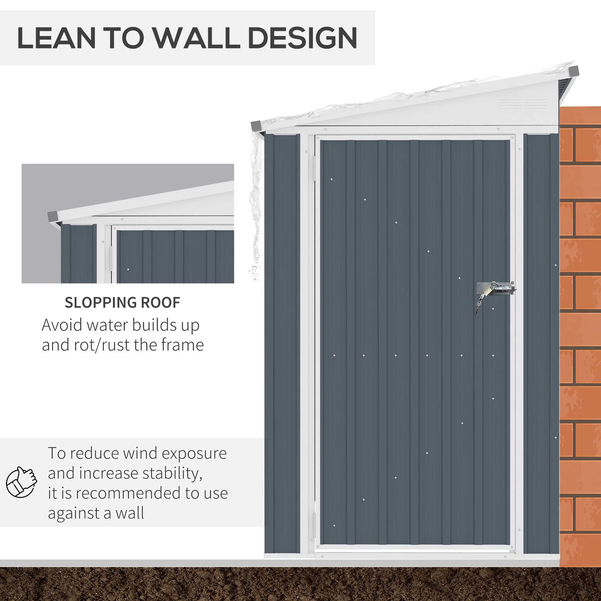 Metal Outdoor Storage Shed with Lockable Door P34256
