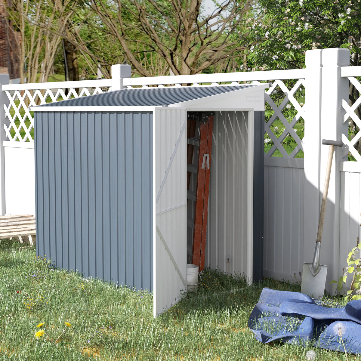 Metal Outdoor Storage Shed with Lockable Door P34256