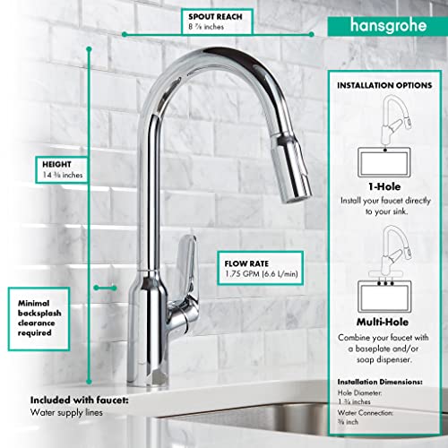 Black High Arc Kitchen Faucet with Pull Down Sprayer M39737
