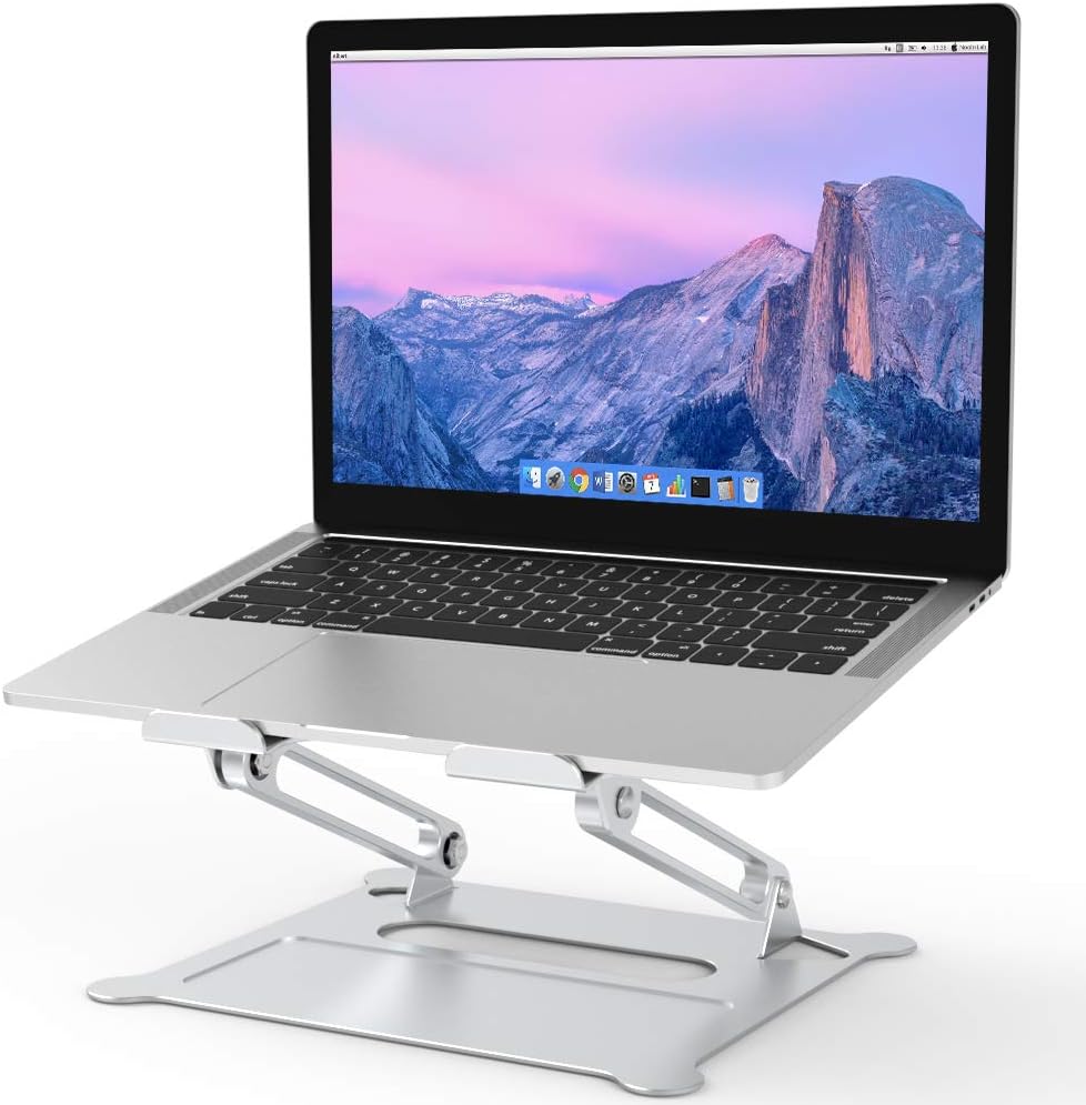 Aluminum Laptop Stand, Ergonomic Adjustable Notebook Stand, Silver N397036