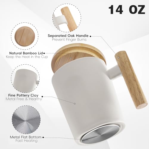 Coffee Mug Warmer & Mug Set, 14oz Heated Cup with Temperature Control and Auto Shut Off A487565