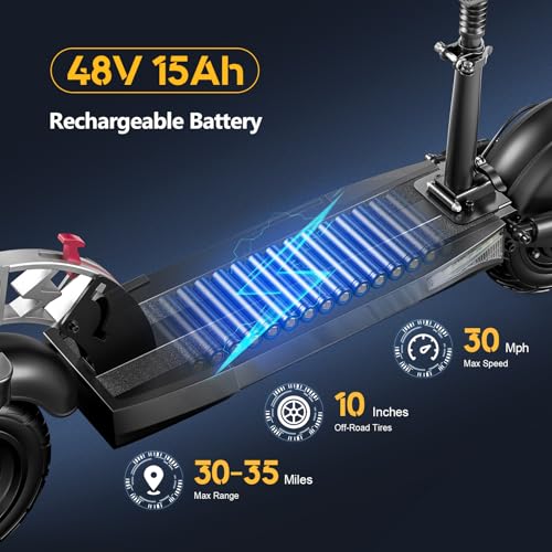 30MPH 800W Motor 10" Off-Road Tires Foldable Electric Scooter with Seat L473340