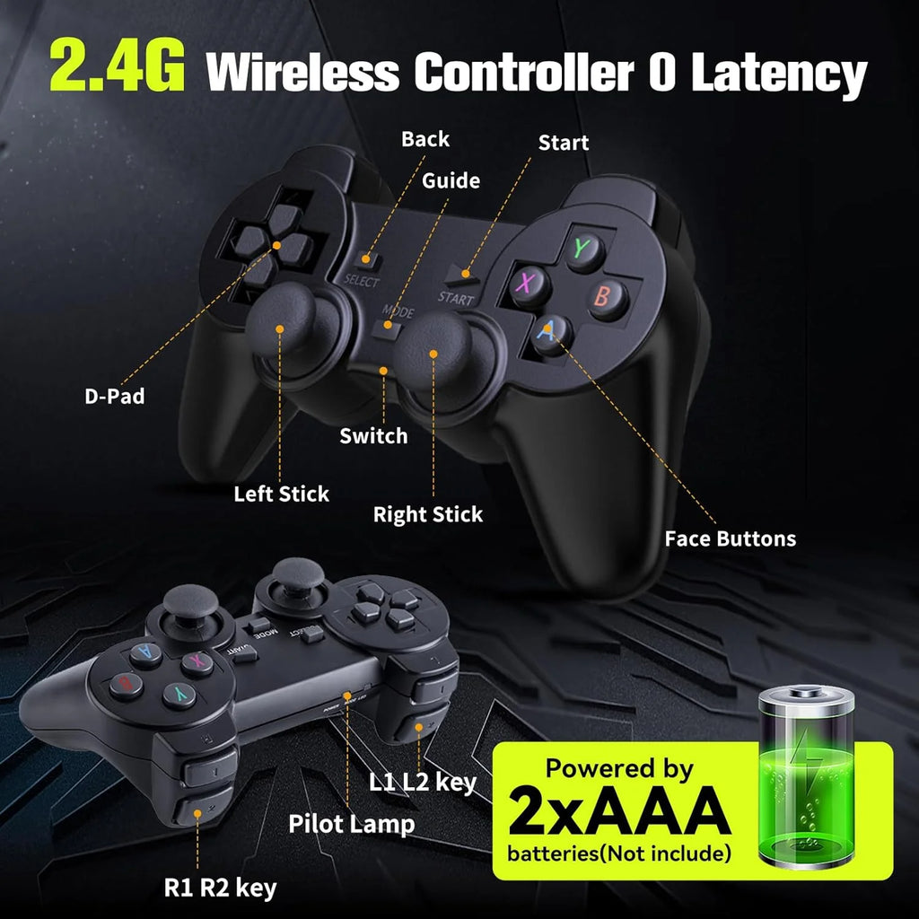 64G Wireless Retro Game Console with 25000+ Games H87106