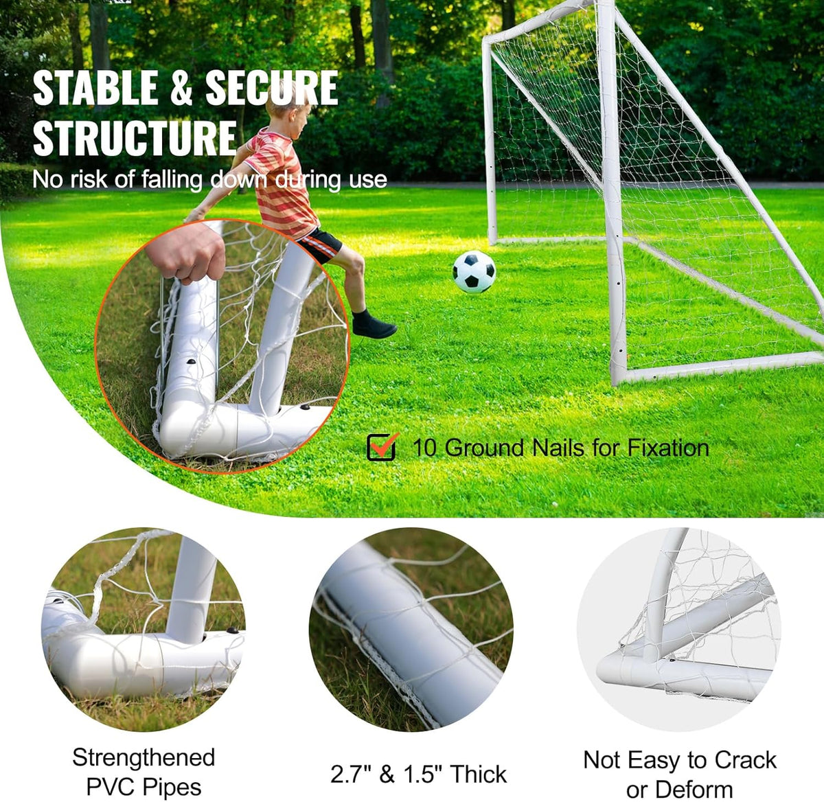 12x6 ft Portable Soccer Goal with Carry Bag V95367
