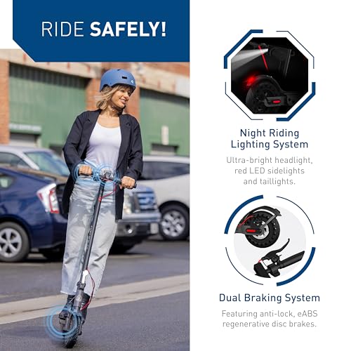 Electric Scooter, 350-500W Motor, 8.5"-10" Solid Tires, 17-40.4 Miles Range, 19 Mph Folding D171331