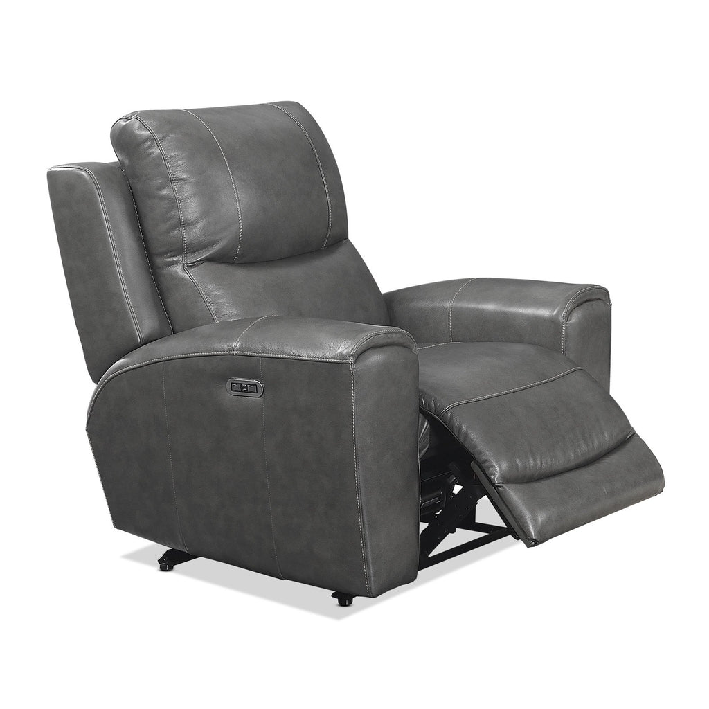 Ivory Leather Power Reclining Chair H981183