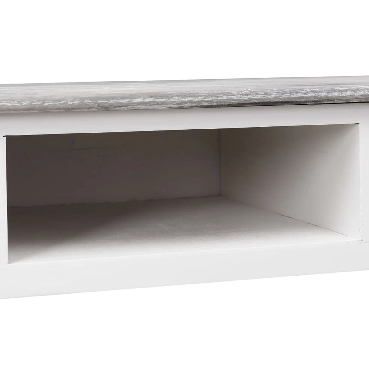 Gray Wood Writing Desk with 2 Drawers 43.3in x 17.7in x 29.9in B2667
