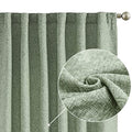 Sage Green Faux Linen Curtains 84 Inches Long Set of 2 Panels D696
