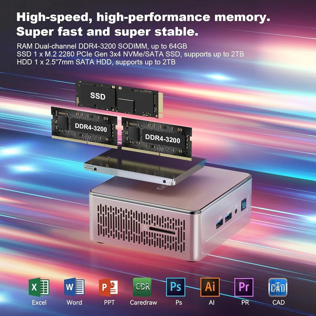 AMD Ryzen 7 5800H 32GB DDR4 512GB SSD Mini PC N855