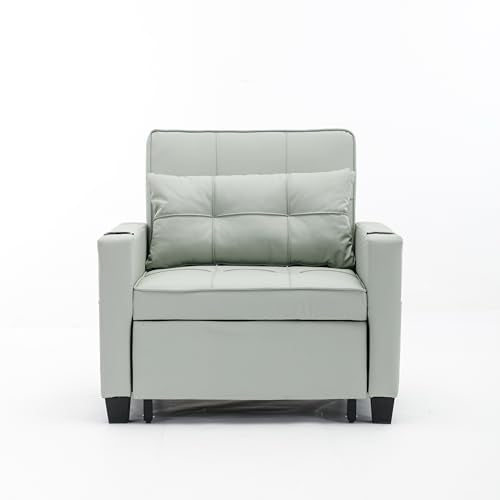 Blue Tech Cloth 3-in-1 Convertible Pull Out Couch Z81310