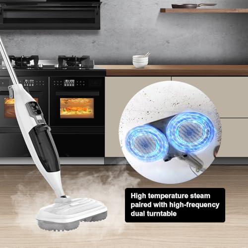 Steam Mop with 13 Accessories, 2 Washable Mop Pads, 550ml Capacity, 30 Second Heat-Up E891048