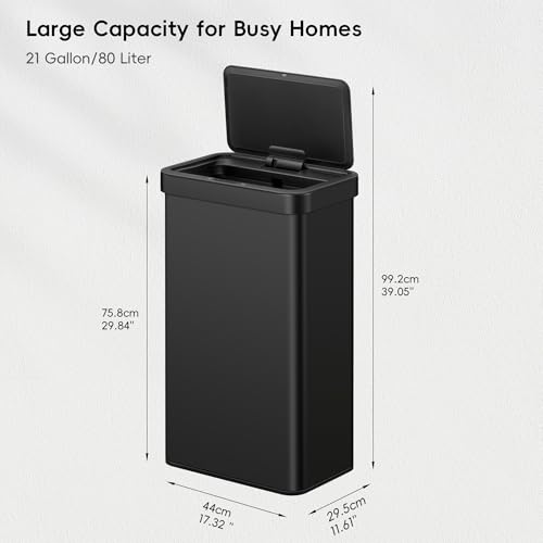 Brushed Stainless Steel Touchless Motion Sensor Trash Can, 50 Liter A122
