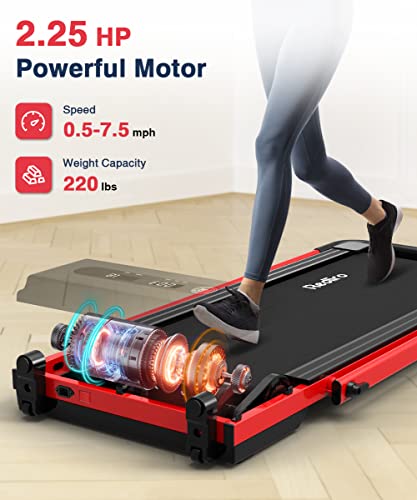 Under Desk Treadmill, 2 in 1 Motorized Portable Foldable Walking Pad with Remote Control B556