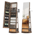 White Jewelry Armoire with LED Light and Full-Length Mirror U629