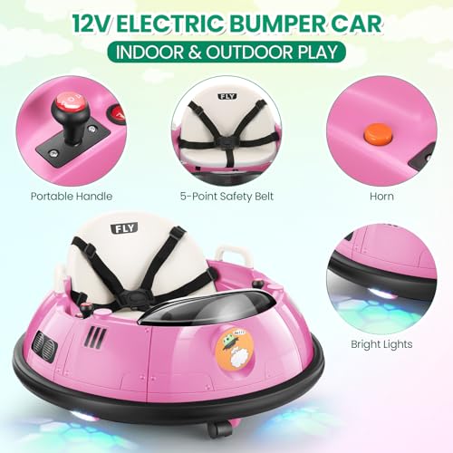 Pink Kids Bumper Car with Remote Control N234