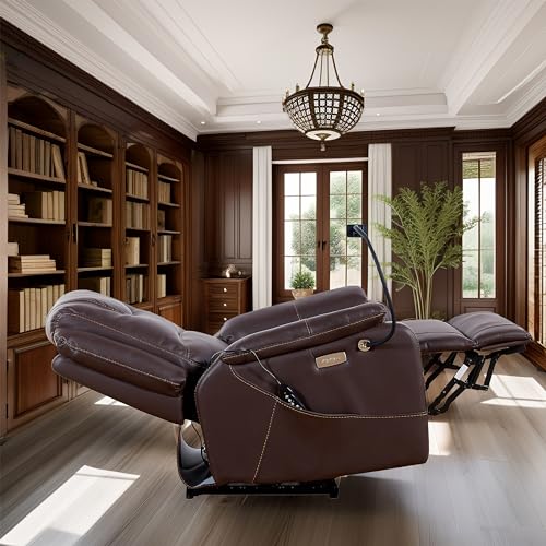 Reddish Brown Electric Recliner with Heat and Massage R4921
