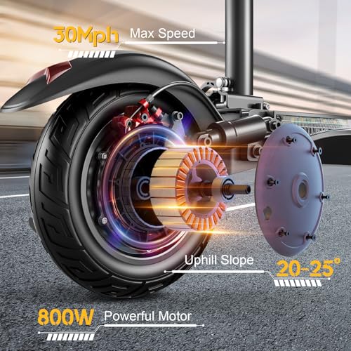 30MPH 800W Motor 10" Off-Road Tires Foldable Electric Scooter with Seat L473340