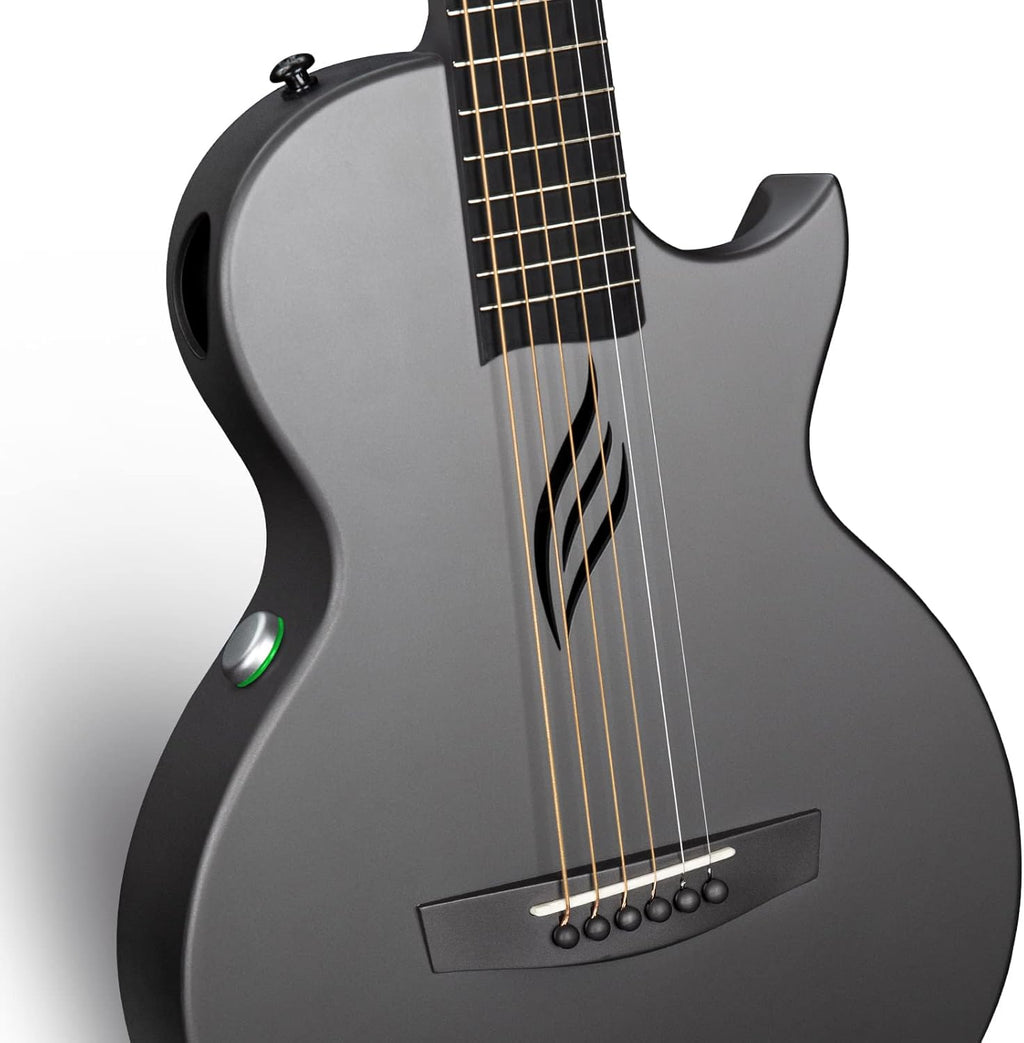 Carbon Fiber Acoustic Electric Guitar 35 Inch Starter Bundle Kit (Black) S82299