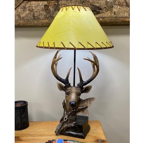 Rustic Deer Table Lamp, Hand Painted Poly Resin, 40 Watt Bulb S76882