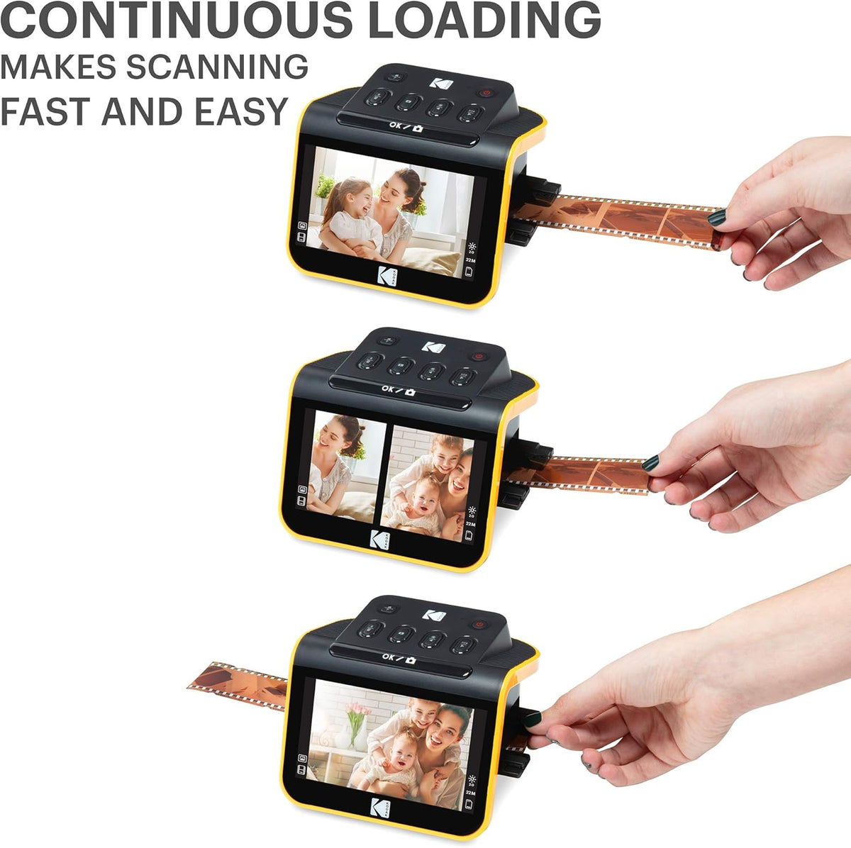 Film and Slide Scanner with 5" LCD Screen, Convert Color & B&W Negatives & Slides 35mm, 126, 110 Film to 22MP JPEG Digital Photos X700