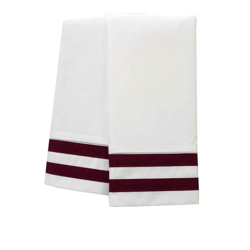 Banded Pillowcase Set Luxurious 608 Thread Count USA
