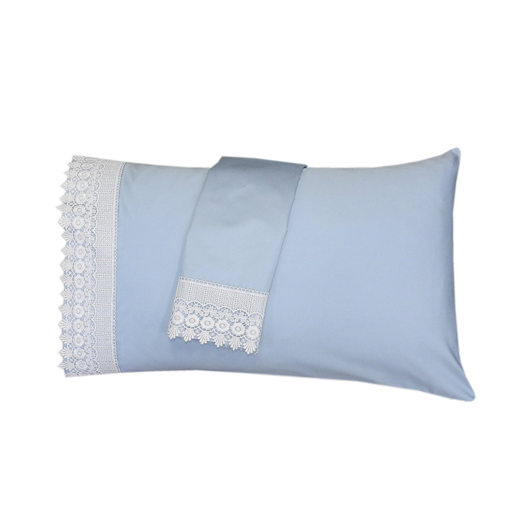 Embellished 4-Inch Lace Trim Pillowcases (Pair) Luxury 608 Thread Count - USA