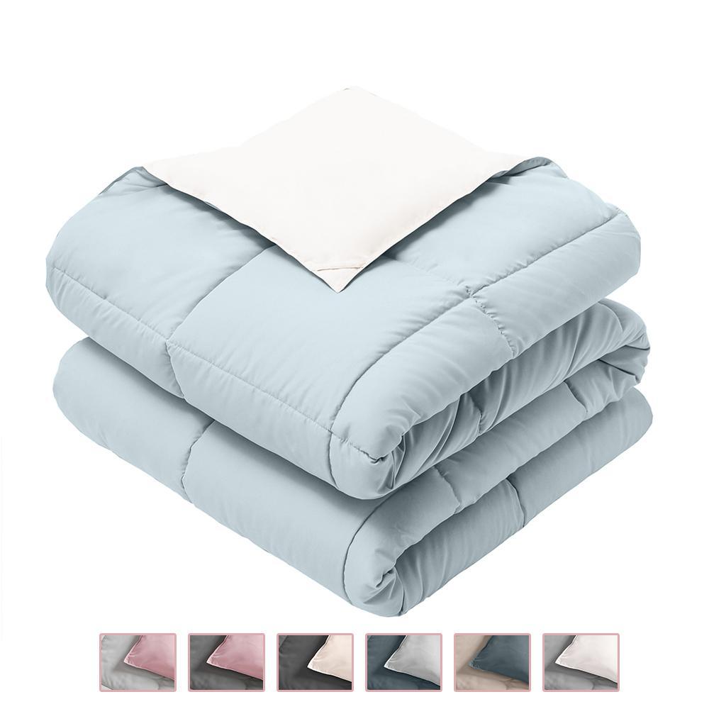 Reversible Lightweight Plush Down Alternative Throw / Home & Travel Blanket