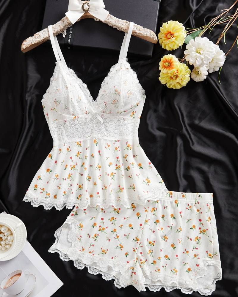 Lace-Trim Modal Cami & Shorts Pajama Set