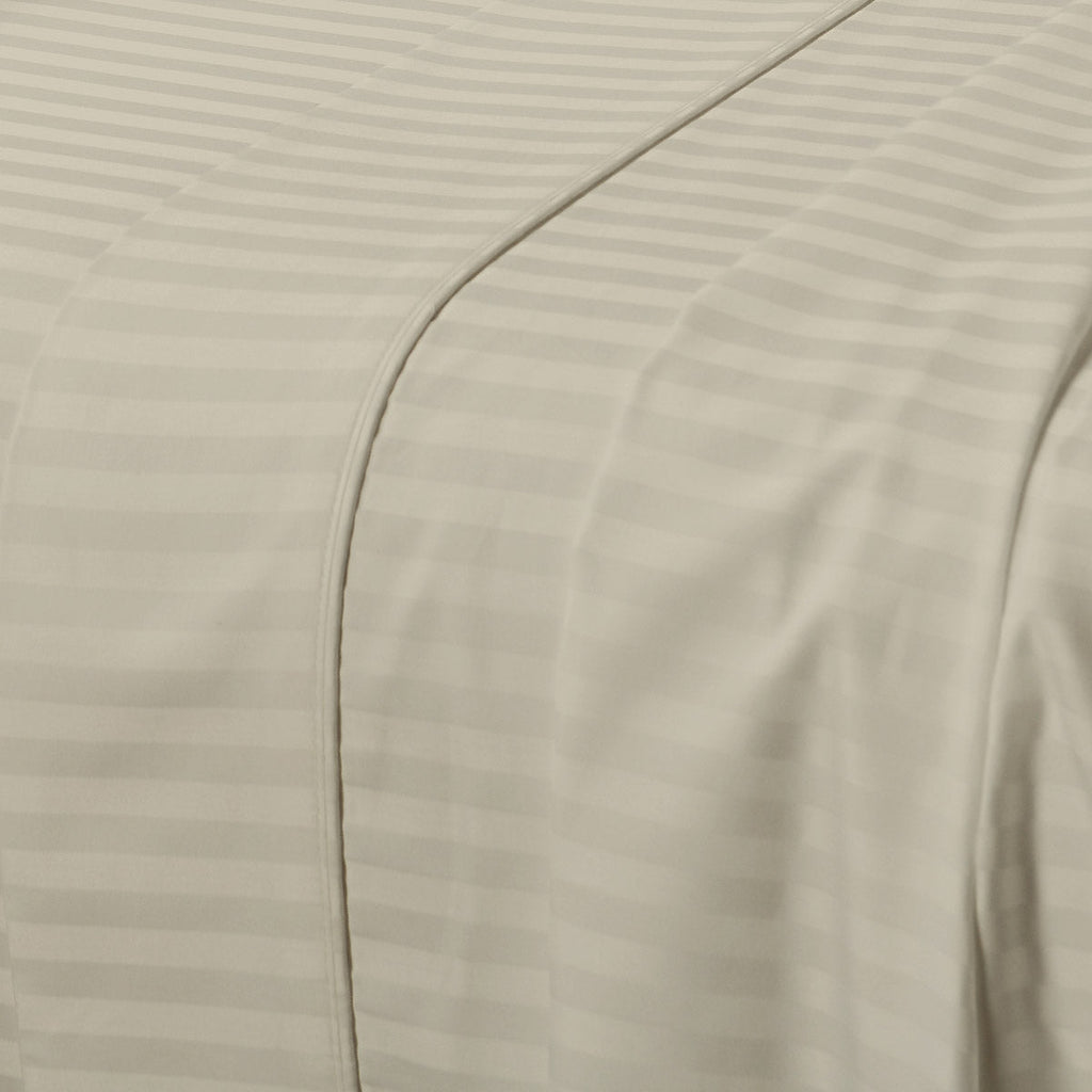 King Flat Sheet 110 X 102 Inches - Damask Stripe 100% Egyptian Cotton