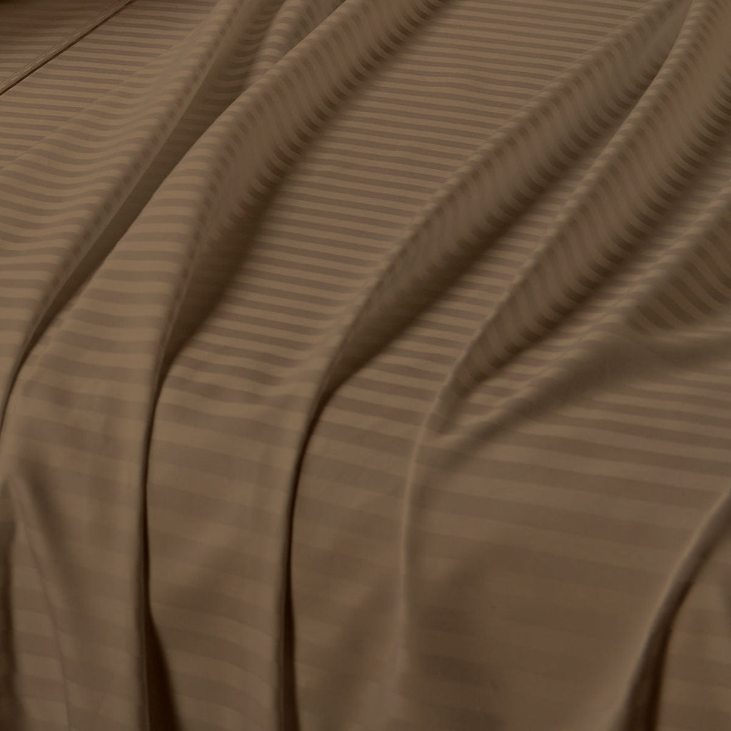 King Flat Sheet 110 X 102 Inches - Damask Stripe 100% Egyptian Cotton
