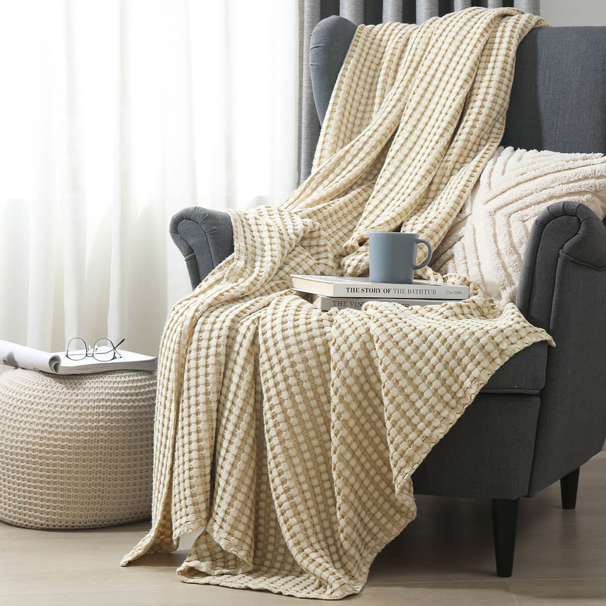 Cozy Bamboo Waffle Blanket/Throw