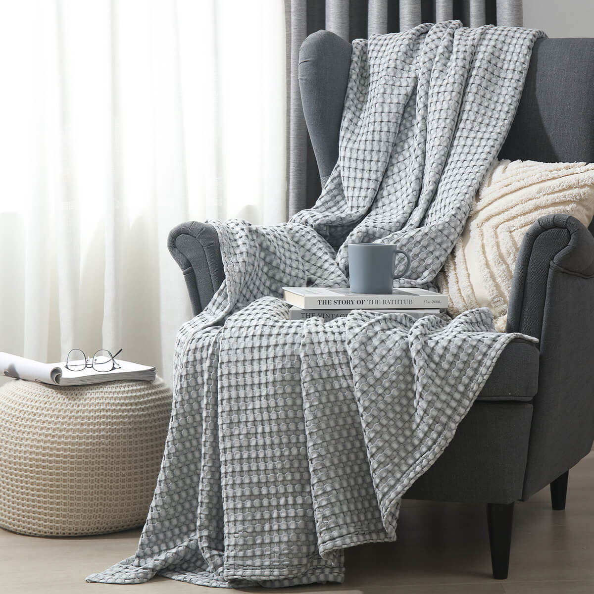 Cozy Bamboo Waffle Blanket/Throw