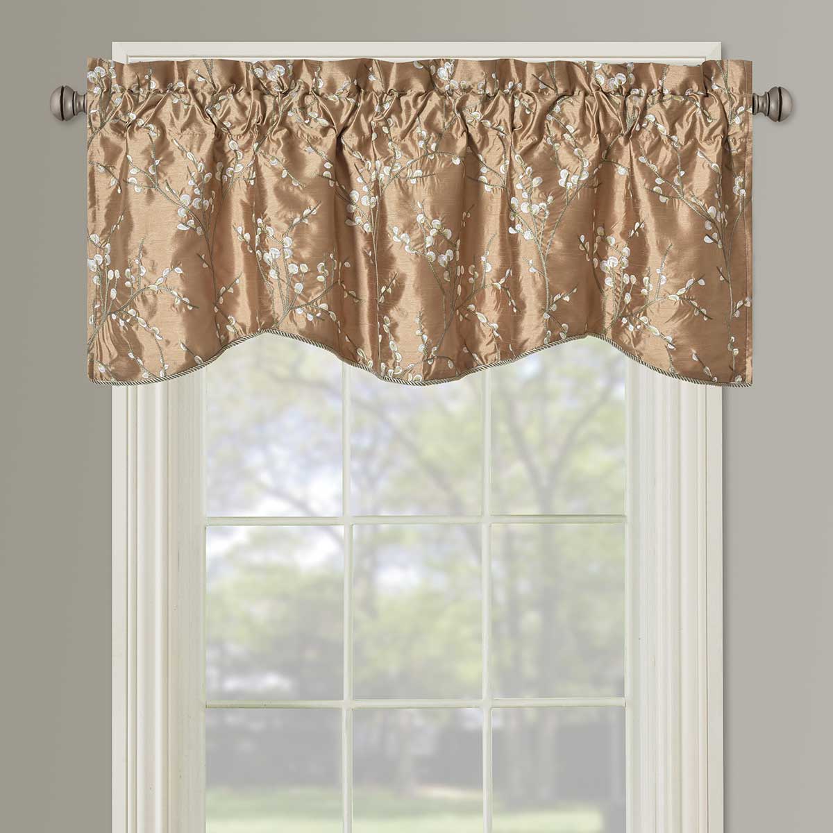 Chloe Lined Embroidered Valance 52" W X 17" L (Single)