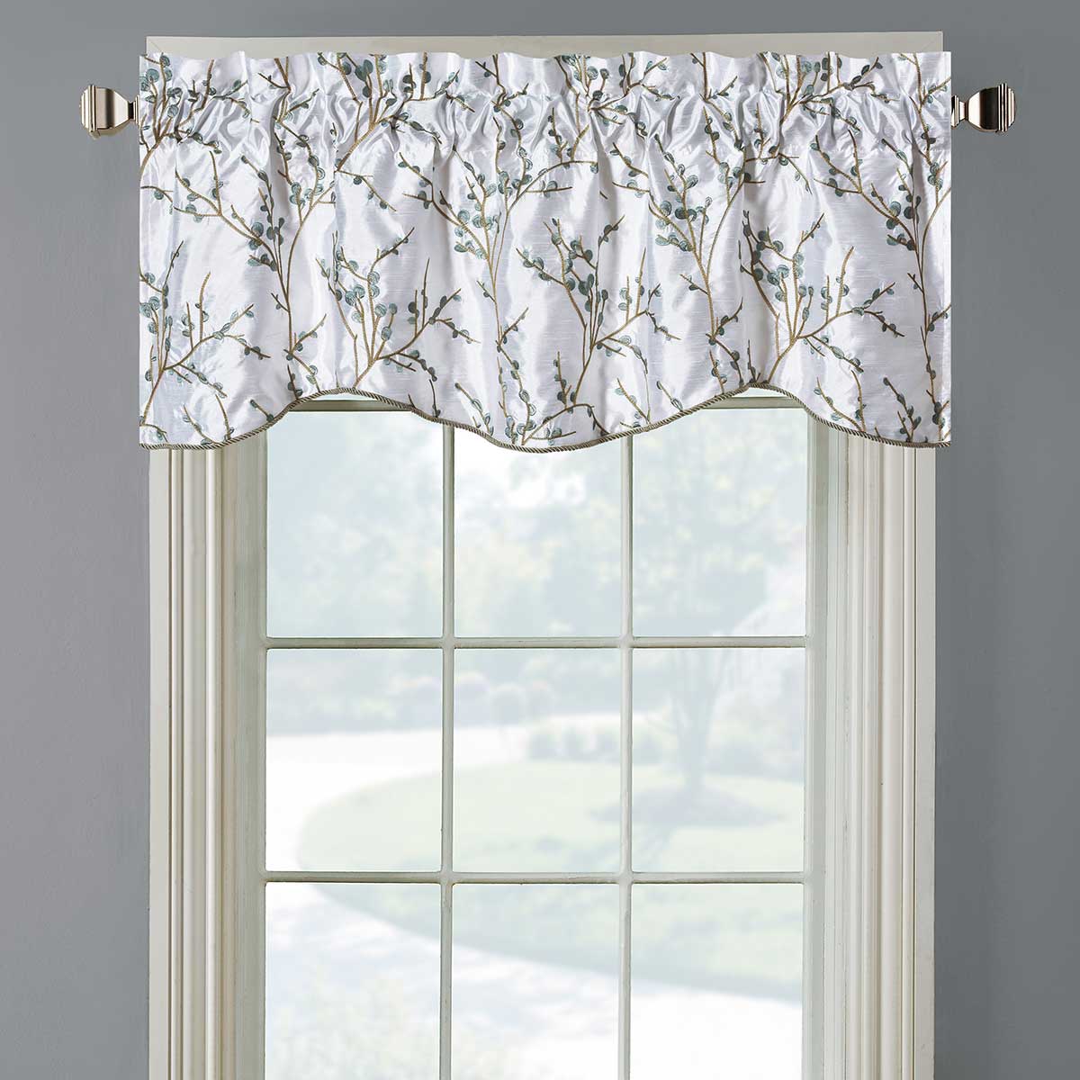 Chloe Lined Embroidered Valance 52" W X 17" L (Single)