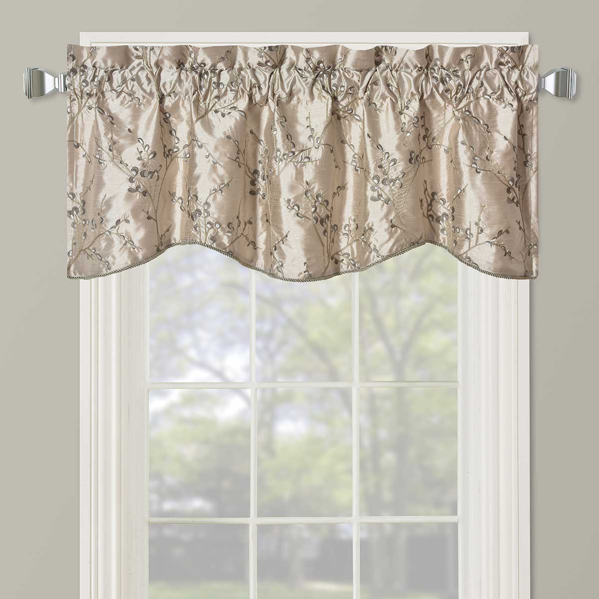 Chloe Lined Embroidered Valance 52" W X 17" L (Single)