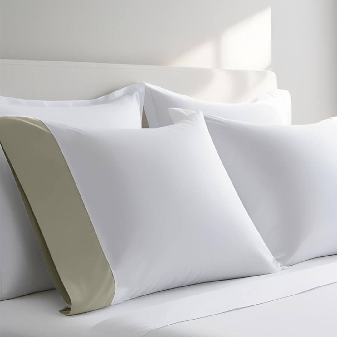 Cuff Pillowcase Set (Pair) - Luxury 608 Cotton USA