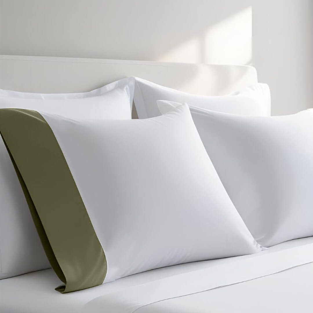 Cuff Pillowcase Set (Pair) - Luxury 608 Cotton USA
